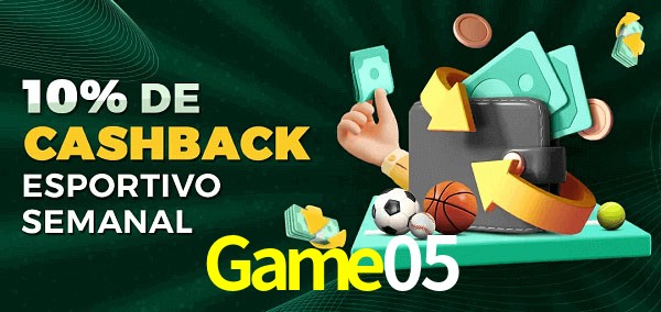10% de bônus de cashback na Game05